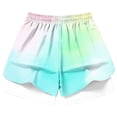 thumbnail image 7 of Mifsaly Womens Athletic Shorts with Liner 2 in 1 Tie-Dye Print Double Layer Running Shorts High Waisted Workout Gym Yoga Biker Shorts Green,XXL, 7 of 7