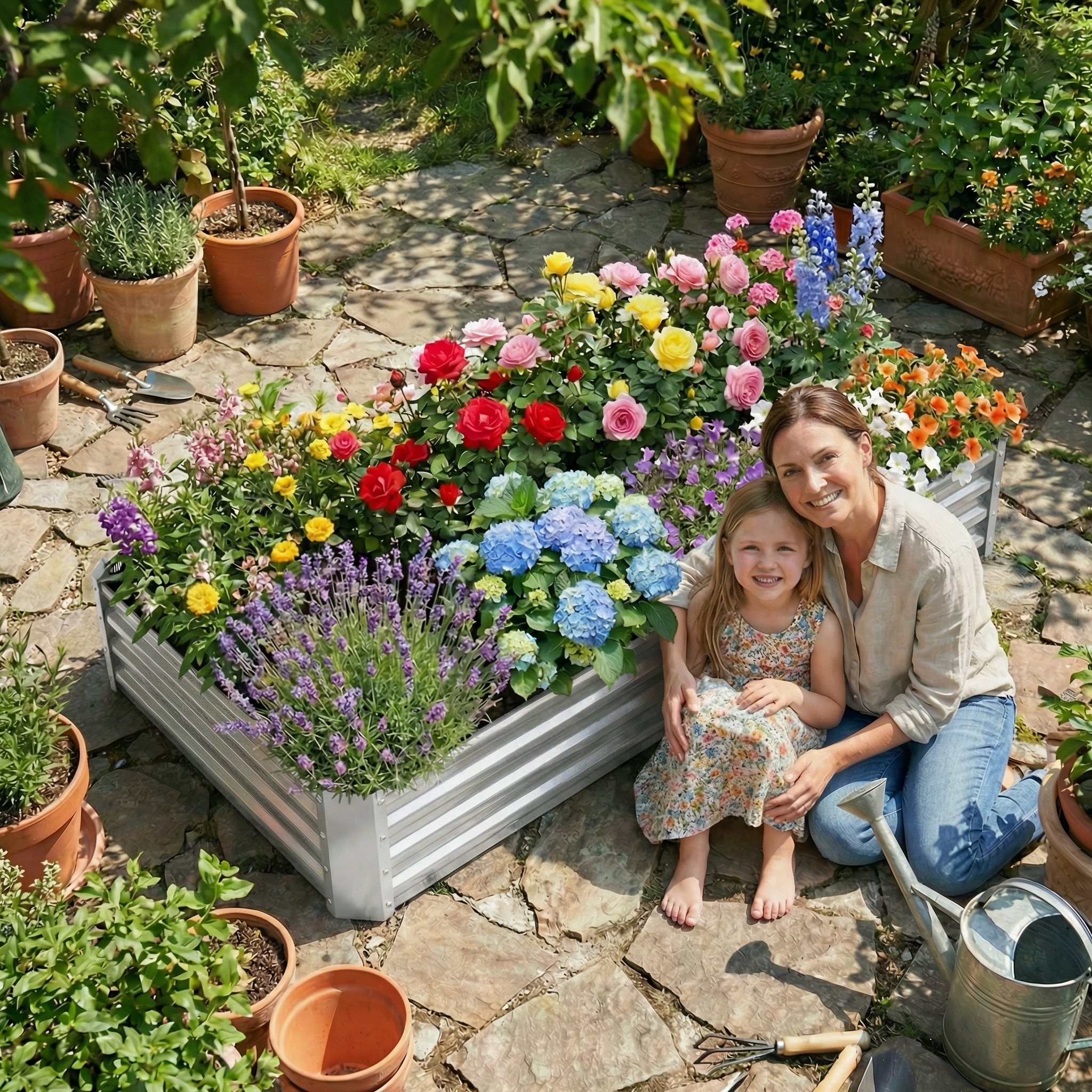 Land Guard 8x4x1ft Galvanized Steel Raised Garden Bed photo 2