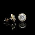 thumbnail image 3 of 1.00 CT Lab Created Round Cut Diamond Halo Stud Earrings 14k Yellow Gold Plated Silver, 3 of 3