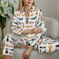 thumbnail image 6 of Pofeuu Dogs Pug Print Womens Pajamas Set Long Sleeve Sleepwear Button Down Nightwear Soft Pj Lounge Sets Button Down Pajamas Women-X-Large, 6 of 7