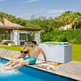 thumbnail image 3 of Dextrus Outdoor 230 Gallon Weatherproof Deck Box with Adjustable Partition, Grayish-White, 3 of 7
