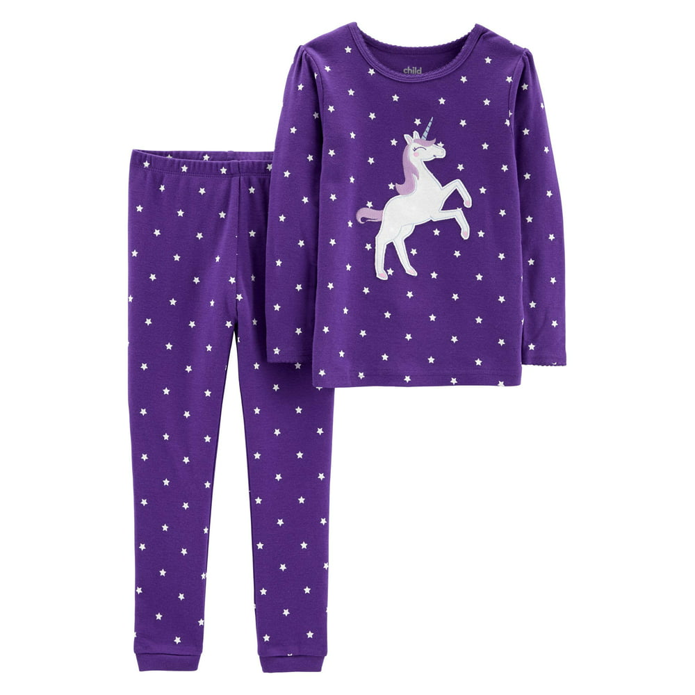 Child of Mine by Carter's - Long Sleeve Cotton Tight Fit Pajamas, 2pc ...