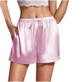 thumbnail image 2 of Ichuanyi Women's Casual Summer Elastic Waist Shorts Solid Short Pants with Pockets, 2 of 5