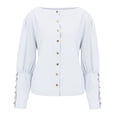 thumbnail image 2 of Birdeem Mode Décontractée Femmes Col Rond Couleur Unie Manches Longues Blouse, 2 of 6