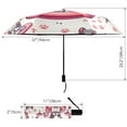 thumbnail image 3 of French Bulldog Flamingo Paw Compact Sun Umbrella Windproof Travel Umbrellas for Rain Strong Portable UV Protection, 3 of 8