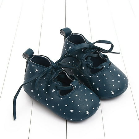 

kpoplk Baby Dress Shoes Spring And Summer Children Baby Toddler Shoes Girls Princess Shoes Solid Color Star Baby Sandals Girl(Blue)