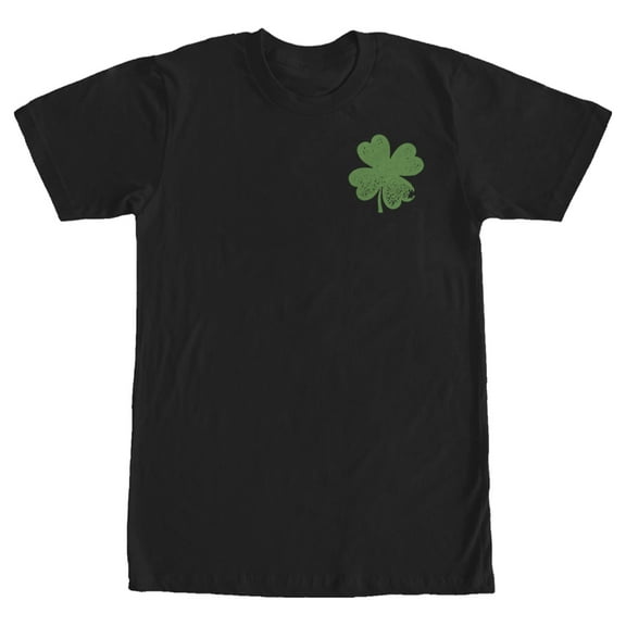 Men's Lost Gods St. Patrick's Day Four-Leaf Clover Graphic Tee Black 3X Large