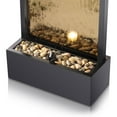 thumbnail image 4 of Alpine Corporation - Mirror Waterfall Fountain with Stones & Lights - Zen Indoor/Outdoor Decor for Office, Living Room, Patio, Entryway - 72 Inches - Modern Wall-Mounted Water Feature (Bronze), 4 of 13