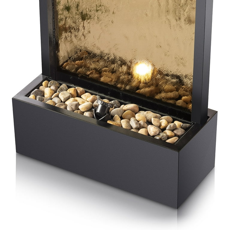 Alpine Corporation - Mirror Waterfall Fountain with Stones