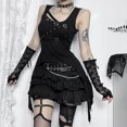 thumbnail image 2 of Youyipin Womens Tank Tops Crop Casual Gothic Lolita Round Neck Long Sleeve Tight Shirt Streetwear Going Out Tops For Women, 2 of 9