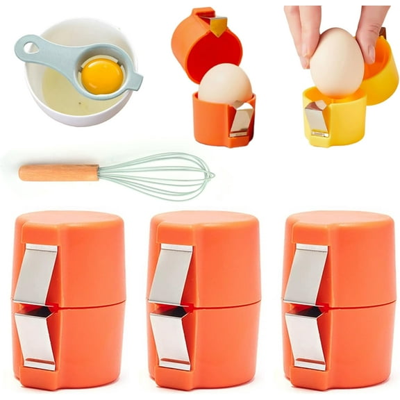 Quick Split Egg Opener, Quicksplit Stainless Egg Opener & Separator，egg Shell Opener Egg Separator for Raw Eggs,Stainless Steel Eggshell Breaker Egg Shell Cutter Kitchen