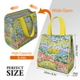 thumbnail image 3 of Pioneer Flower Floral Print Pattern Insulated Lunch Bag for Women & Adults,Large Portable Soft Cooler Lunch Bag,Thermal Food Storage Tote with Pearl Cotton,8.66L,8.75x5.75x9.5 Inch, 3 of 6