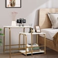 thumbnail image 3 of Costway 2 PCS SideEnd Marble Coffee Bedside Table Nightstand for Living Room Bedroom, 3 of 9
