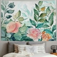 thumbnail image 2 of PRATYUS Girls Floral Tapestry Wall Hanging Aqua Botanical Leaves Tapestry Kids Boys Women Watercolor Pink Green Branches Decor Wall Tapestry Garden Printed Wall Art Bedroom Living Room 50x40inch, 2 of 6