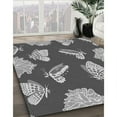 thumbnail image 3 of Ahgly Company Machine Washable Indoor Square Transitional Dark Gray Area Rugs, 3' Square, 3 of 7