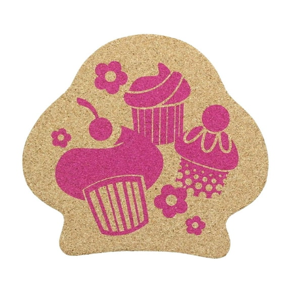Single Retro Cork Drink Coaster - Cupcake Cluster