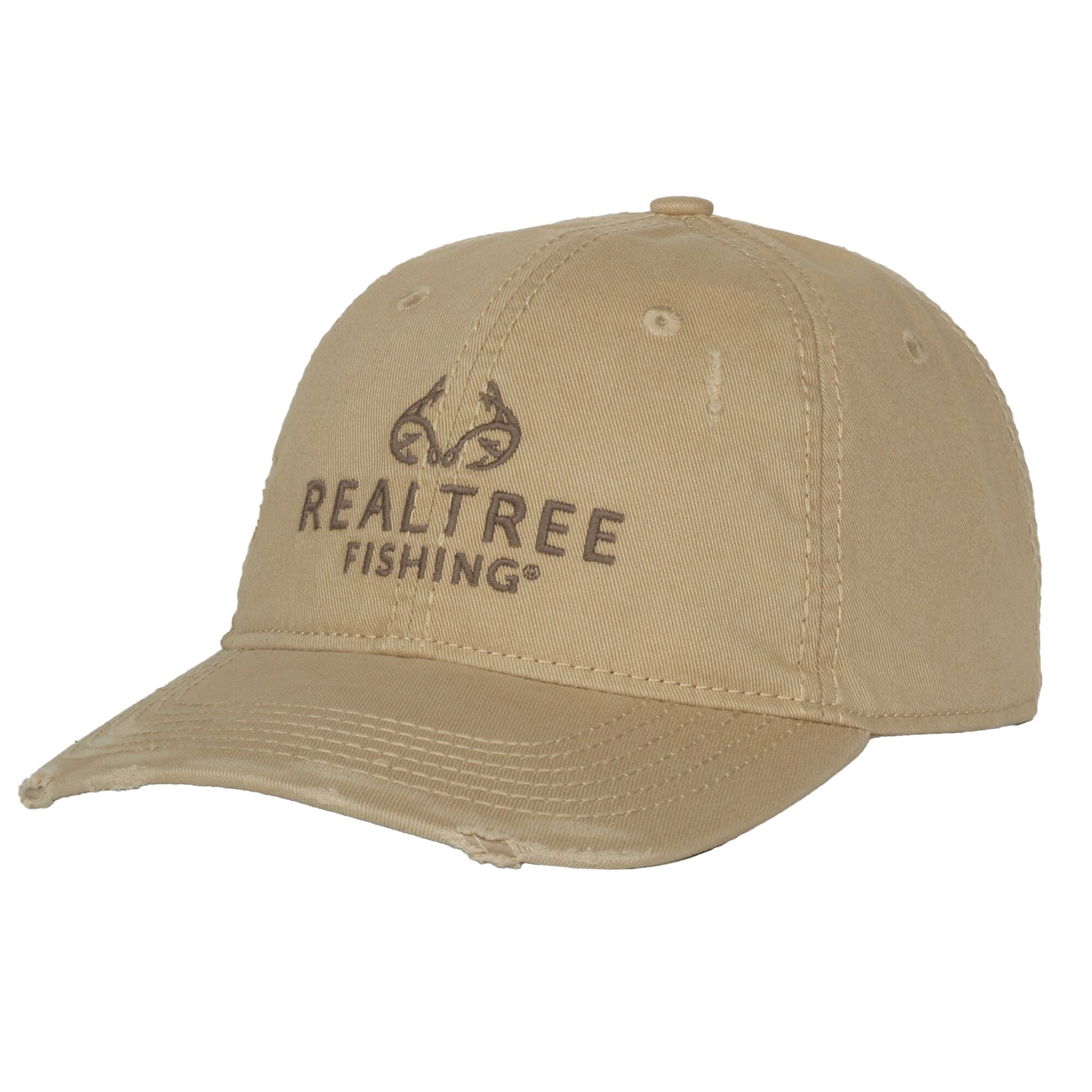 Realtree® Structured 6-Panel Chino Cotton Twill Fishing Hat with Heavy Fray