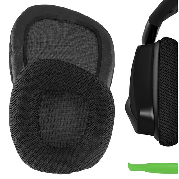 Geekria Comfort Mesh Fabric Replacement Ear Pads for Corsair Void PRO/ v2/ ProRGB/ ProRGBSE/ Elite/ EliteRGB Headphones, Ear Cushions (Black)
