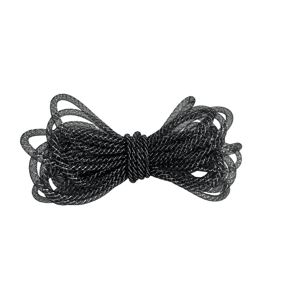 Black Iridescent Deco Mesh Tubing - 8mm x 15 Yards, Wedding, Wreath, DIY, Arts & Crafts, Bouquet, Bows, Halloween, Christmas, Valentine's Day