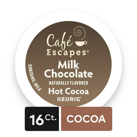 Café Escapes Milk Chocolate Hot Cocoa Keurig Single-Serve K-Cup Pods, 16 Count