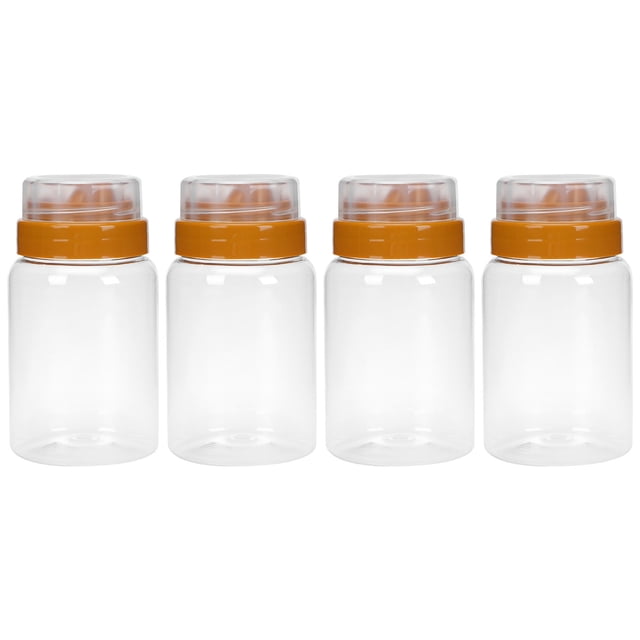 EeaseMX 4 tarros de plástico para miel, botellas para almacenar miel, recipientes sellados para miel doméstica.