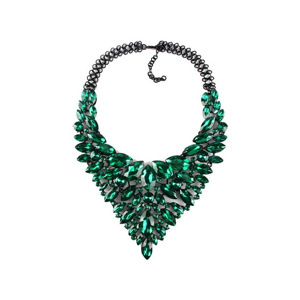 Gargantilla de diamantes de imitación Sonducket para mujer Verde