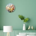 thumbnail image 4 of 12 Inch Wall Clock Battery Operated Silent Clock Decorative for Office, Kitchen, Outdoor, Living Room，Daisy Flower Field in The Mountains Red Poppy Picture, 4 of 5
