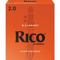 Rico by D'Addario Bb Clarinet Reeds, Strength 2, 10-pack