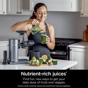 Ninja NeverClog Cold Press Juicer 150W, 18oz Jug, 30oz Pulp Container, 2-Speed, Compact, JC150