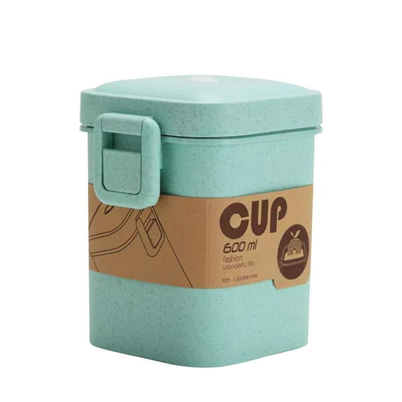 Tepsmf Home 2025 Wheats Straw Oatmeal Breakfast Mug Microwave Heating Sealed Convenient Tableware Cup with Lid