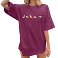 thumbnail image 2 of Trendfront Womens Oversize Tops Cute Dinosaur Graphic Crewneck Drop Shoulder Short Sleeve Loose Fit Tee Trendy T Shirts Pullover Streetwear, 2 of 4