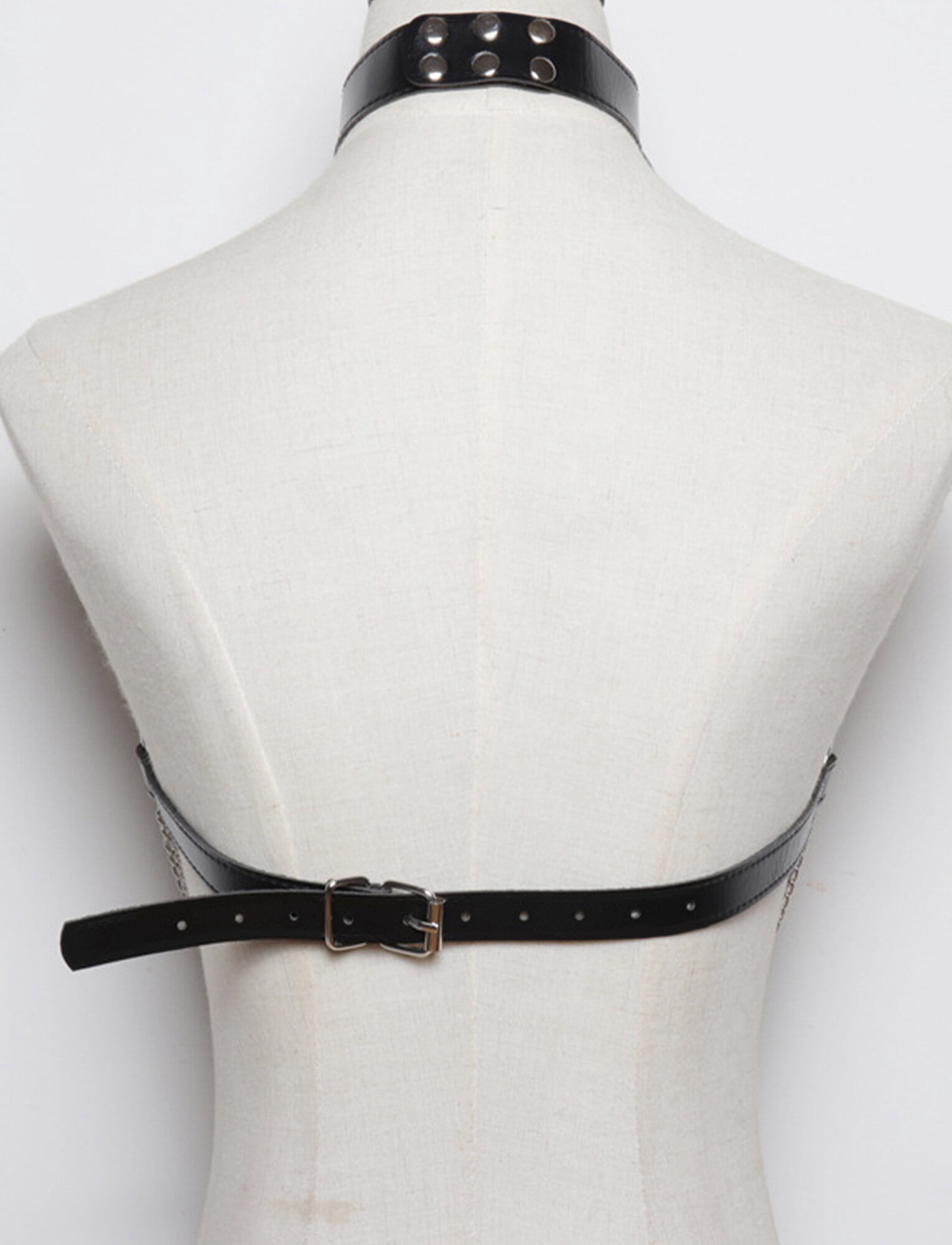 Punk Leather Body Chain Gothic Waist Harness Layered Belt Nightclub Prom Punk Leather Waist Chain Belt Ring Harness Body Chain  main image 2
