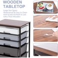 thumbnail image 5 of Utility Cart with 5 Drawers,Storage Drawer Cart with Wooden Tabletop and Lockable Wheels,Craft Storage Trolley Cart,5-Tier Rolling Utility Cart on Wheels,Dark Grey, 5 of 16