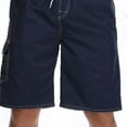 thumbnail image 2 of QLEICOM Mens Cargo Shorts Casual Athletic Quick Dry Ralaxed Fit Fishing Tactical Sports Shorts Elastic Waist Straight Half Shorts with Pockets for Hiking Golf Navy L, US Size 8, 2 of 2