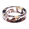 thumbnail image 2 of HEVIRGO Unisexe Mode Coloré Encre Feuille d'Or Transparent Résine Anneau Cadeau de Bijoux, Café 19mm, 2 of 10