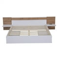 thumbnail image 5 of Queen Size Bed Frame with 4 Storage Drawers, Solid Wood Platform Bed Frame with Headboard, Shelves, USB Ports and Sockets, No Box Spring Needed, Easy Assembly, White, 5 of 7