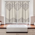 thumbnail image 2 of Ambesonne Taupe Kitchen Curtains, Retro Delicate Lace Like, 55"x39", Taupe, 2 of 3
