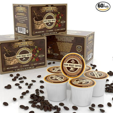 K-Cup - Balanced Bean Coffee Co - Dark Roast - Single Serve Keurig v2 Compatible - 60ct Case