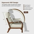 thumbnail image 3 of Bestier Mid-Century Modern Accent Chair with Solid Wood Frame & Pillows, 37" Upholstered Reading Lounge Chair for Living Room, Bedroom, Beige, 3 of 10