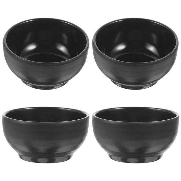 Raindrops Black Chip and Dip Serving Dish Set, 4-Piece Dipping Bowls for Snacks and Appetizers