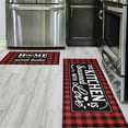 thumbnail image 5 of Red Kitchen Mat Rugs Sets of 2 Buffalo Plaid Kitchen Rug Washable Non-Slip Kitchen Mats for Floor 2 Piece Red Kitchen Decor, 5 of 6
