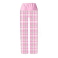 thumbnail image 4 of Posijego Women's Plaid Lounge Pants Drawstring High Waisted Wide Leg Pajama Pants Soft Pj Pants Sleepwear, 4 of 4