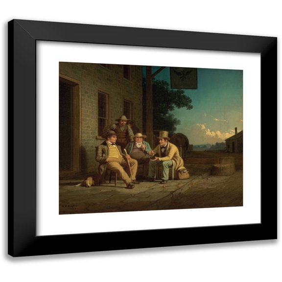 George Caleb Bingham 14x12 Black Modern Framed Museum Art Print Titled - Canvassing for a Vote