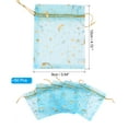 thumbnail image 2 of Uxcell Moon Star Printed Organza Bags, 50 Pcs 4.72x3.5 Inch Drawstring Mini Pouches for Party Wedding, Sky Blue, 2 of 6
