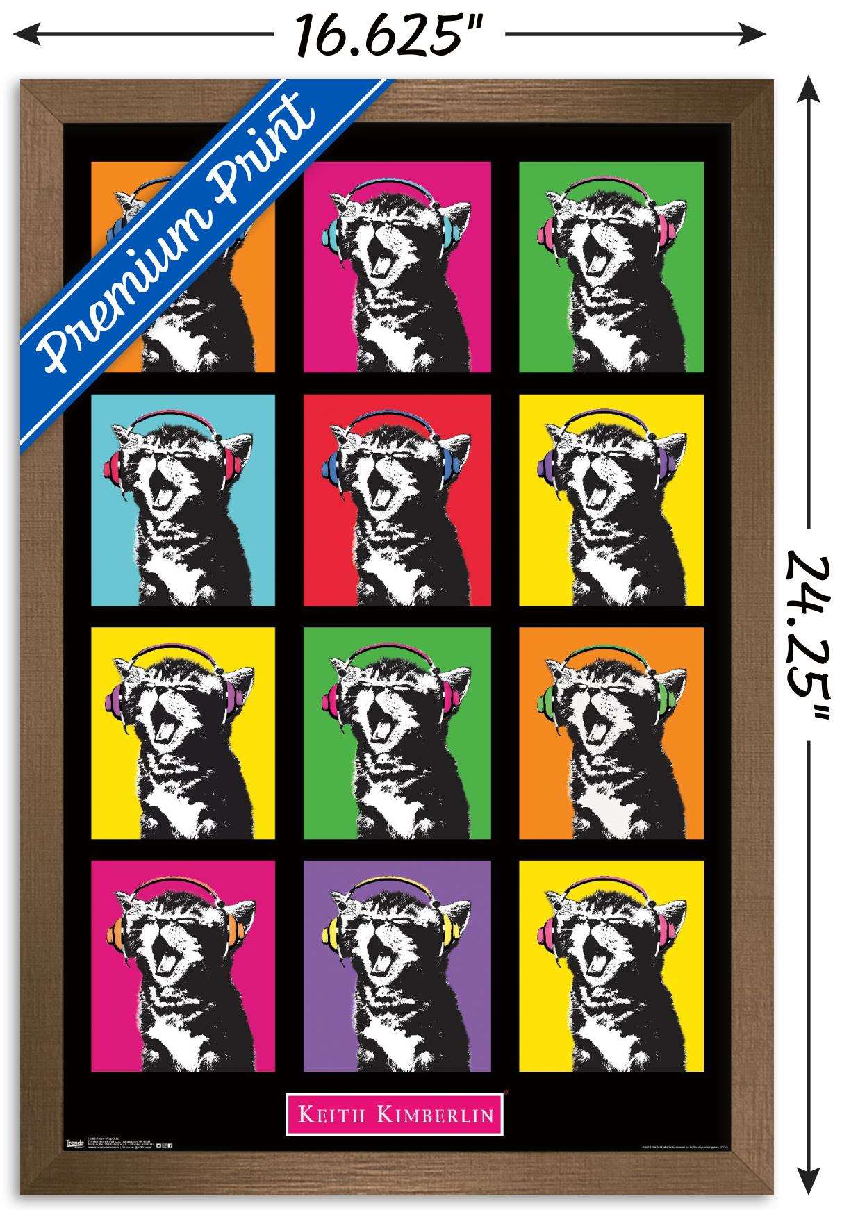 Keith Kimberlin - Kitten - Pop Grid Wall Poster, 14.725" x 22.375", Framed