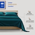 thumbnail image 5 of THREAD SPREAD Split King Sheets For Adjustable Bed - 400 Thread Count 100% Egyptian Cotton Sheets (5 PC, Teal), Soft Cooling Sateen Hotel Sheet Set, 5 of 9