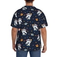 thumbnail image 3 of Sikiie Panda Astronaut Men's Wrinkle Free Untucked Cuban Shirt Business Casual Button Down Shirts Short Sleeve ShirtSmall, 3 of 5