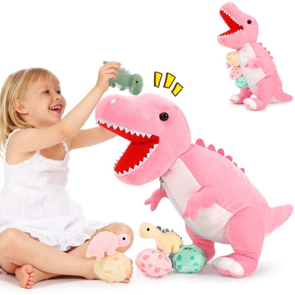 MorisMos 23.6" Taking Mommy Dinosaur Stuffed Animal with Baby Plush Toys