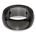 thumbnail image 4 of Solid Black Titanium Men's Cable and Spinel Argentium SS Bezel 9.5mm Wedding Band Ring Size 8, 4 of 8