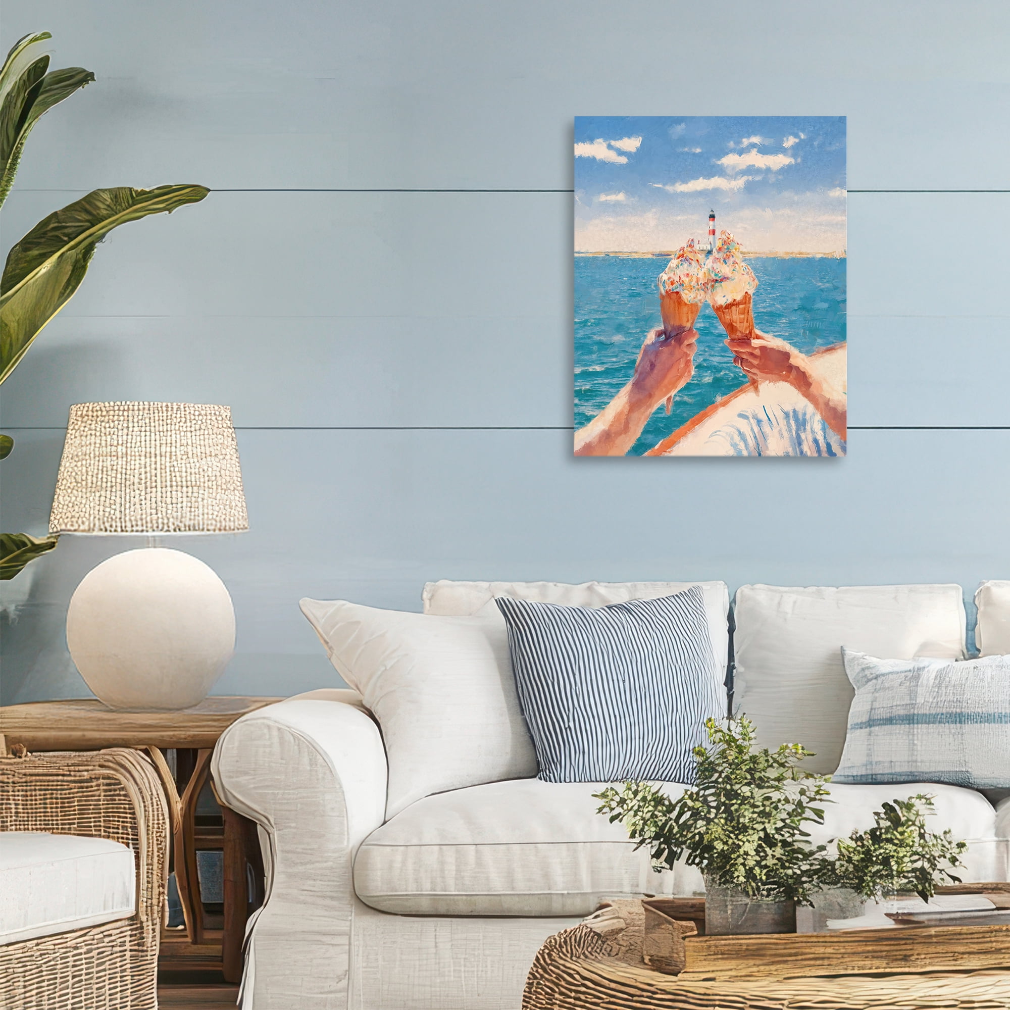 Ice Cream Cheers on Boat Canvas Wall Art, design by Ziwei Li